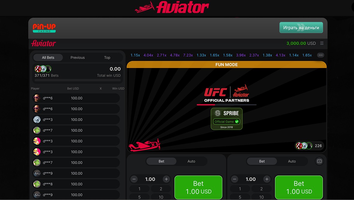 Авиатор в Pin Up